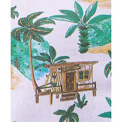 Babyhug Cotton Knit Half Sleeves Shirt & Shorts Co-Ord Set With Tropical Island Print - Multicolor