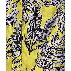 Babyhug Cotton Knit Half Sleeves Shirt with Leaves Print - Yellow