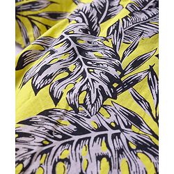 Babyhug Cotton Knit Half Sleeves Shirt with Leaves Print - Yellow