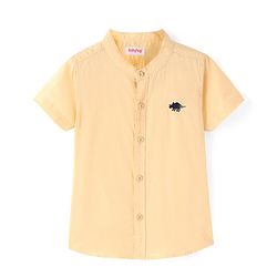 Babyhug Cotton Woven Half Sleeves Solid Color Shirt - Peach