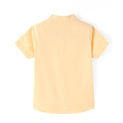 Babyhug Cotton Woven Half Sleeves Solid Color Shirt - Peach