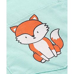 Babyhug Cotton Woven Half Sleeves Shirt with Fox Print - Light Blue