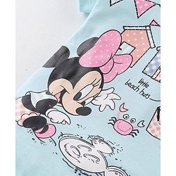 Babyhug Disney Interlock Knit Half Sleeves Onesies & Skirt with Minnie Mouse Graphics & Polka Dot Print  - Blue & Pink