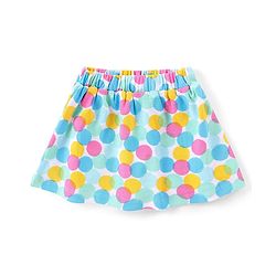 Babyhug Disney Interlock Knit Half Sleeve Minnie Mouse Graphic Onesies with Polka Dot Print Skirt - Blue