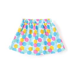 Babyhug Disney Interlock Knit Half Sleeve Minnie Mouse Graphic Onesies with Polka Dot Print Skirt - Blue