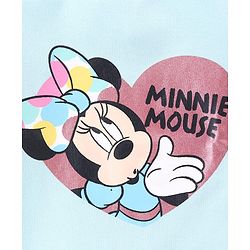 Babyhug Disney Interlock Knit Half Sleeve Minnie Mouse Graphic Onesies with Polka Dot Print Skirt - Blue