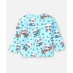 Babyhug Cotton Knit Full Sleeves Striped & Panda Printed T-Shirts Pack of 3 - Green Yellow & Blue