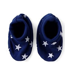 Babyhug 100% Cotton Interlock Knit Cap Mitten & Booties with Star Print - Navy Blue