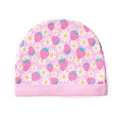 Babyhug 100% Cotton Knit Floral Printed  Cap Mittens & Booties Set - Pink