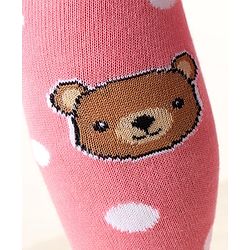 Cute Walk by Babyhug Antibacterial Footie Tights with Bear Design - Pink