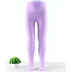 Cute Walk by Babyhug Antibacterial Footie Tights with Star Design - Lavender