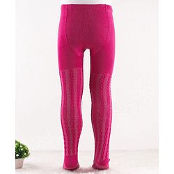 Cute Walk by Babyhug Knit Antibacterial Footed Tights Cable Knit Design - Pink