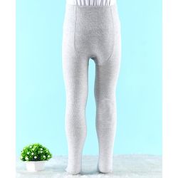 Cute Walk by Babyhug Antibacterial Solid Color Footie Tights - Grey