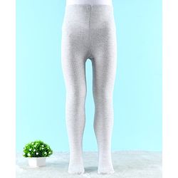 Cute Walk by Babyhug Antibacterial Solid Color Footie Tights - Grey