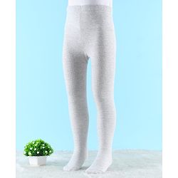 Cute Walk by Babyhug Antibacterial Solid Color Footie Tights - Grey