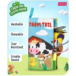 Babyhug Animal Tail Cloth Book - English