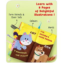 Babyhug Animal Tail Cloth Book - English