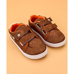 Cute Walk by Babyhug Casual Shoes With Velcro Closure Text Print - Brown
