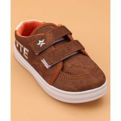 Cute Walk by Babyhug Solid Casual Shoes with Velcro Closure - Brown