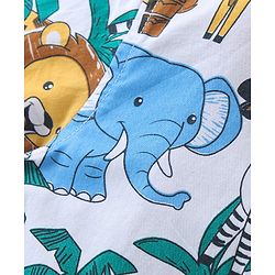 Babyhug Cotton Woven Half Sleeves Shirt With T-Shirt & Denim Shorts Set Safari Adventure Themed - Multicolor