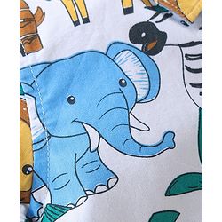Babyhug Cotton Woven Half Sleeves Shirt With T-Shirt & Denim Shorts Set Safari Adventure Themed - Multicolor