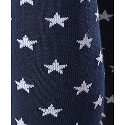 Cute Walk by Babyhug Antibacterial Footie Tights with Star & Unicorn Design - Navy