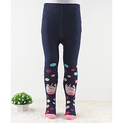 Cute Walk by Babyhug Antibacterial Footie Tights with Unicorn Design - Navy