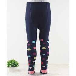 Cute Walk by Babyhug Antibacterial Footie Tights with Unicorn Design - Navy