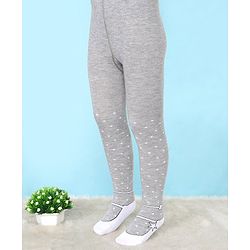 Cute Walk by Babyhug Lycra Knit Antibacterial Tights Polka Dots - Grey