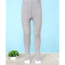 Cute Walk by Babyhug Lycra Knit Antibacterial Tights Polka Dots - Grey