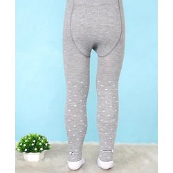 Cute Walk by Babyhug Lycra Knit Antibacterial Tights Polka Dots - Grey