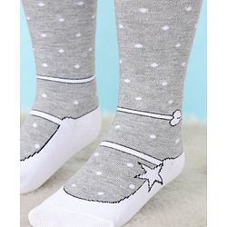 Cute Walk by Babyhug Lycra Knit Antibacterial Tights Polka Dots - Grey