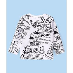 Babyhug Disney Cotton Knit Full Sleeve T-Shirt With Winnie the Pooh Print - White