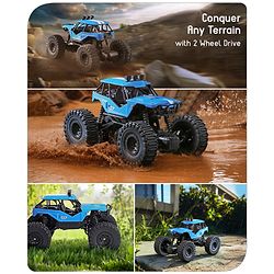 Babyhug Off Roader 1:18 Four Funtions Red Rechargeable Rock Crawler RC Car|Big Rubber Wheels|Range Upto 70 Ft.|Shock Absorbers|BIS certified|Gifting Toy