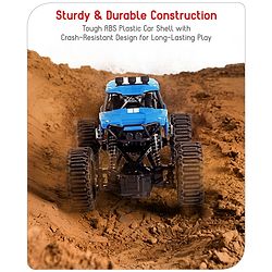 Babyhug Off Roader 1:18 Four Funtions Red Rechargeable Rock Crawler RC Car|Big Rubber Wheels|Range Upto 70 Ft.|Shock Absorbers|BIS certified|Gifting Toy