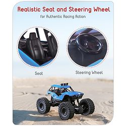 Babyhug Off Roader 1:18 Four Funtions Red Rechargeable Rock Crawler RC Car|Big Rubber Wheels|Range Upto 70 Ft.|Shock Absorbers|BIS certified|Gifting Toy