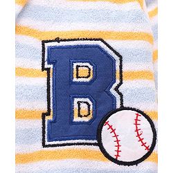 Babyhug Cotton Knit Full Sleeves Striped Bathrobe with Hood - Multicolor