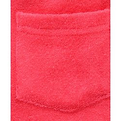 Babyhug Full Sleeves Cotton Knit Hooded Bath Robe  Animal Embroidery with Pocket - Red