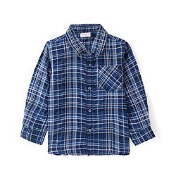 Babyhug Cotton Woven Full Sleeves Checkered Shirt - Blue