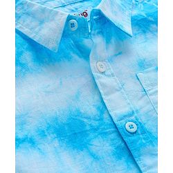 Babyhug Cotton Woven Half Sleeves Tie Dye Shirt - Blue