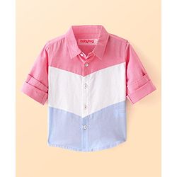 Babyhug Cotton Woven Full Sleeves Regular Collar Solid Colour Shirt - Multicolor