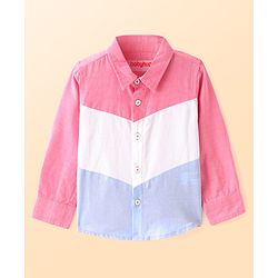 Babyhug Cotton Woven Full Sleeves Regular Collar Solid Colour Shirt - Multicolor