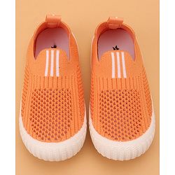 Cute Walk by Babyhug Slip On Striped Design Casual Shoes - Black