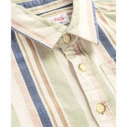 Babyhug Cotton corduroy Woven Full Sleeves Checks Shirt - Green & White