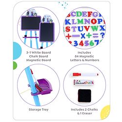 Babyhug Disney Frozen 8-in-1 Easel Board - Multicolor | Magnetic Whiteboard & Chalkboard with Alpha & Numric | Hight Adjustable | Enhances Learning & Creativity | Multicolor |BIS Certified