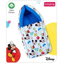 Babyhug Disney Sleeping Bag Smiley Mickey Mouse Print - Blue