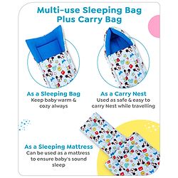 Babyhug Disney Sleeping Bag Smiley Mickey Mouse Print - Blue