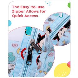 Babyhug Disney Gadda Set With Mosquito Net Smiley Mickey Face Print - Blue