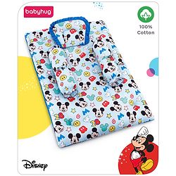 Babyhug Disney Bedding Set Smiley Mickey Mouse Print - Blue