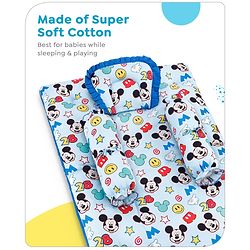 Babyhug Disney Bedding Set Smiley Mickey Mouse Print - Blue